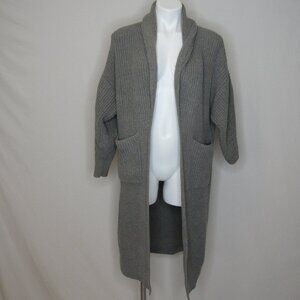 Free People Gray SKYLARK Draping Long Chunky Cardigan Sweater Women's S Small
